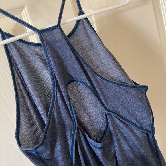 Lululemon Fast as Light Singlet Tank Top Heathered Night Tide Cutout 4 Like New - Picture 14 of 14